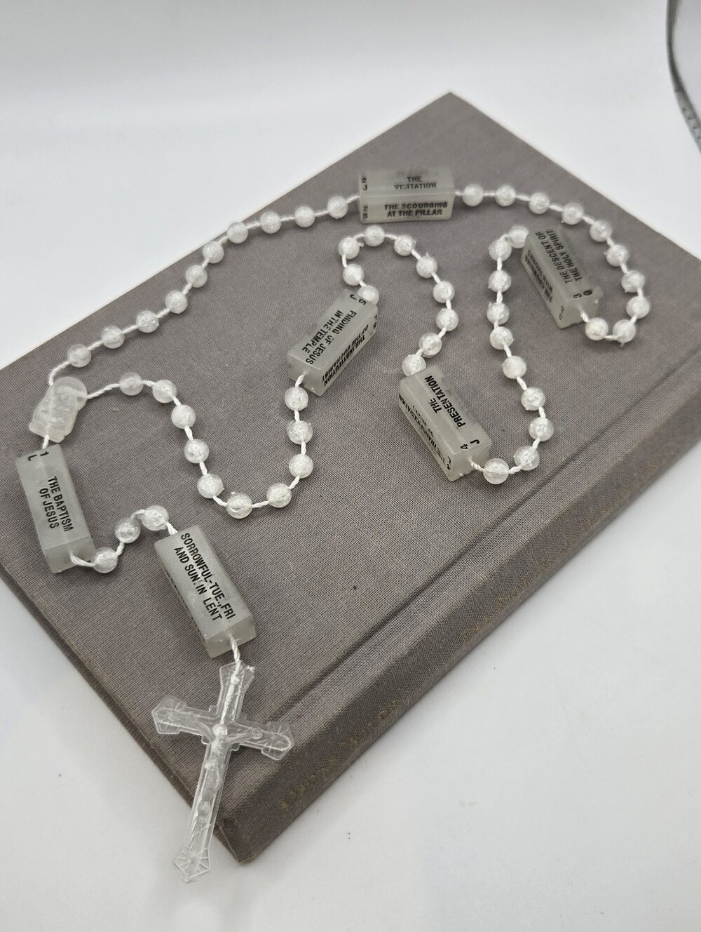 Mysteries of the Rosary Daily Prayer Prompts Whimsigoth Pearlescent Chunky Beads